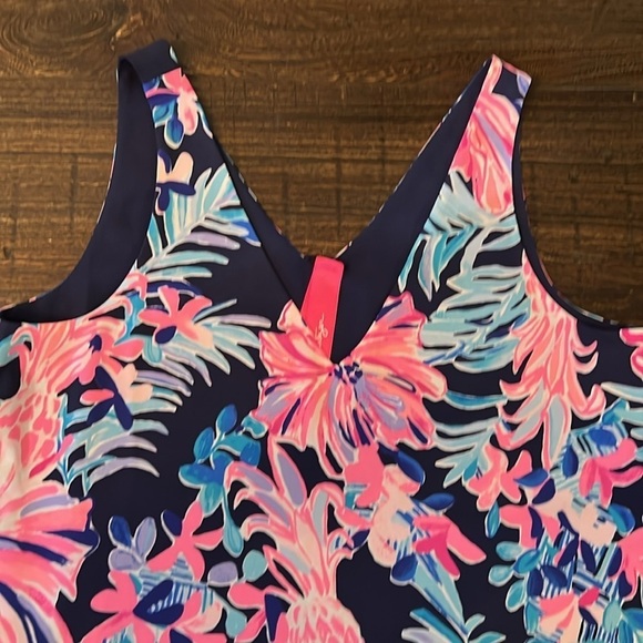Lilly Pulitzer Tanzanian Florin Reversible Tank Top XS Moonlight Garden Print - Picture 3 of 9